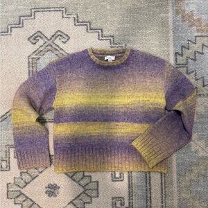 Current Air sweater. Purple/Yellow. Size S.